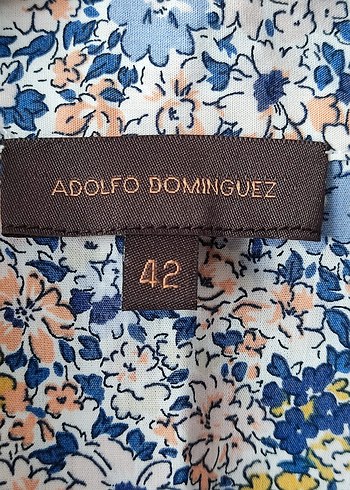 42 Beden çeşitli Renk Adolfo Dominguez marka çok renkli çiçekli desenli gömlek elbise
