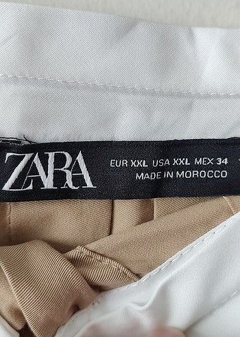 xxl Beden Zara marka bej renkli pileli etek