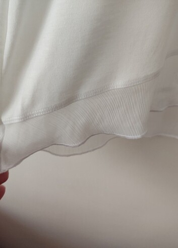 46 Beden beyaz Renk Marks& Spencer beyaz pullu tişört 