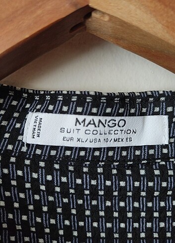 xl Beden siyah Renk Mango marka siyah minik desenli gömlek