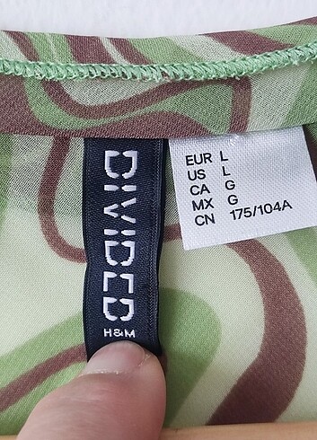 l Beden H&M' in alt markası Divided marka yeşil desenli tül bluz