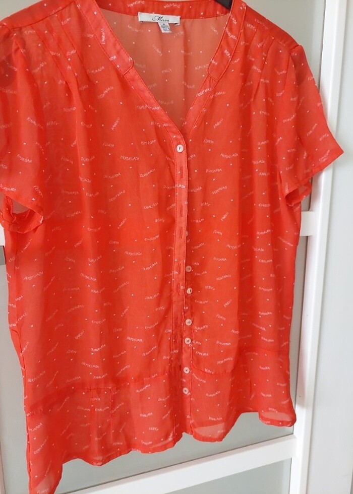 Mavi marka şifon gömlek - Görsel 3