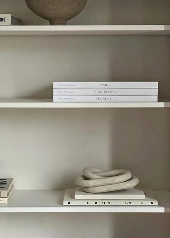 3Lü set Pinterest evlere özel Beyaz dekoratif kitap kutu - Görsel 5