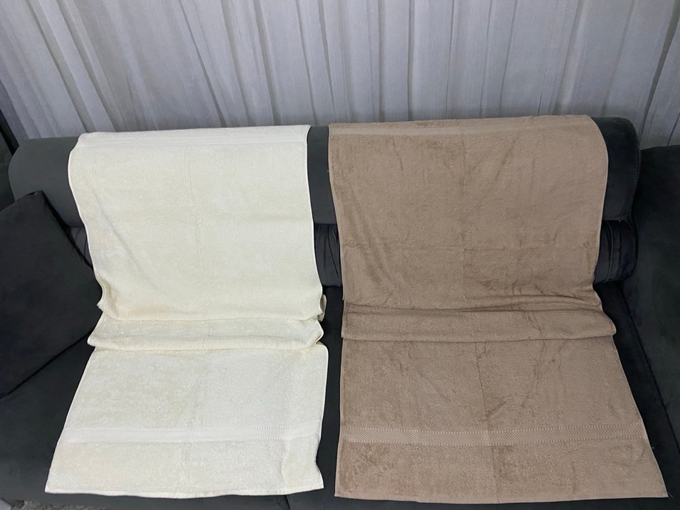 2Li Bej ve Gri Havlu Seti - Görsel 2