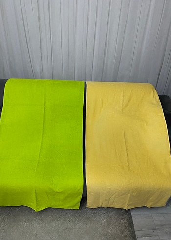 Sarı yeşil saç ve banyo Havlu - Görsel 2