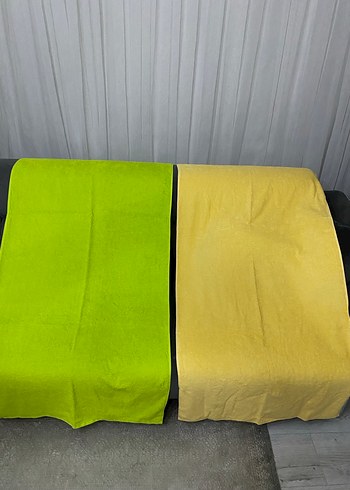 Sarı yeşil saç ve banyo Havlu - Görsel 4