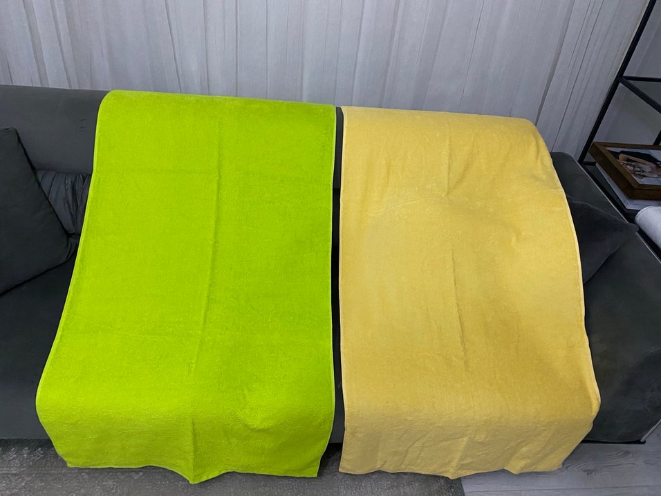 Sarı yeşil saç ve banyo Havlu - Görsel 3