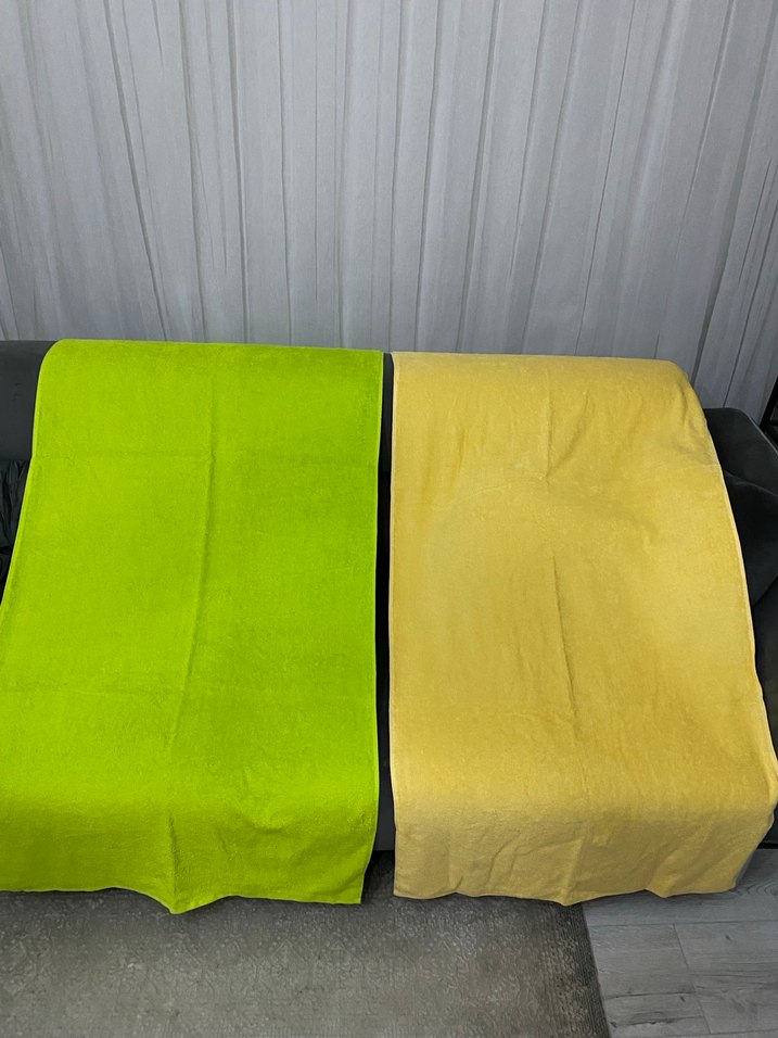 Sarı yeşil saç ve banyo Havlu - Görsel 2