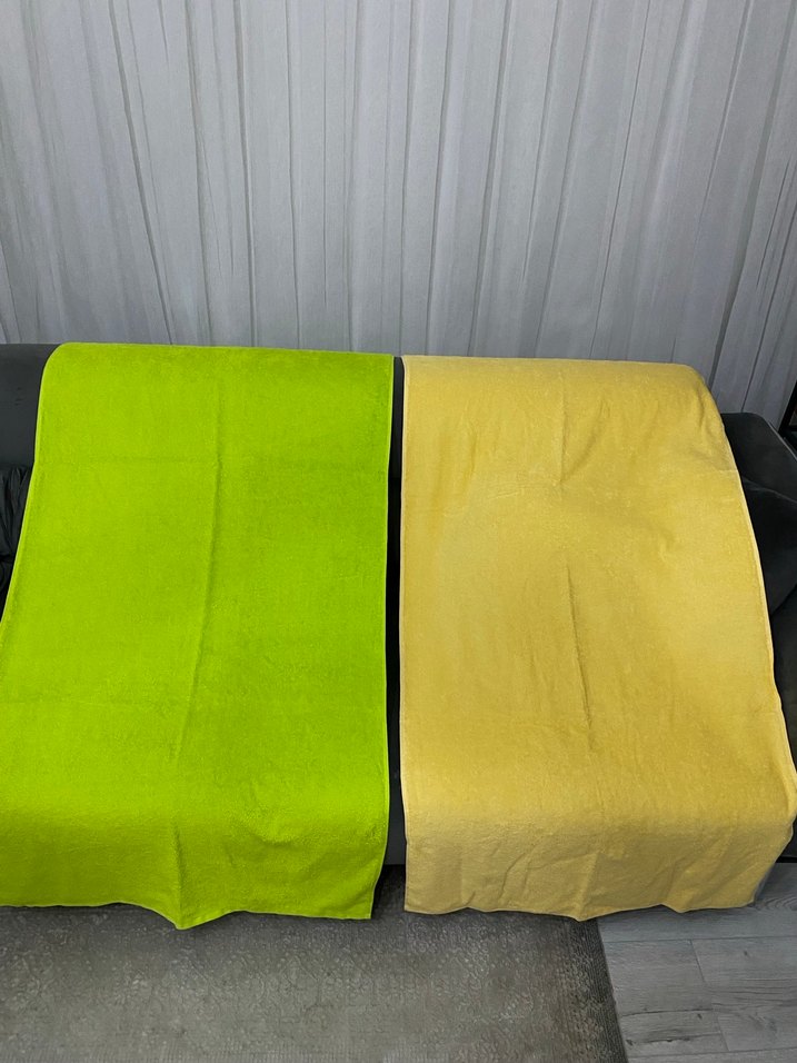 Sarı yeşil saç ve banyo Havlu - Görsel 4