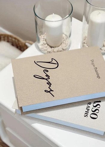 2Li Set Degas kumaş kaplı dekoratif Kitap kutusu