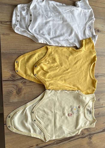 Sarı Pamuklu Bebek Kolsuz Body - Görsel 4