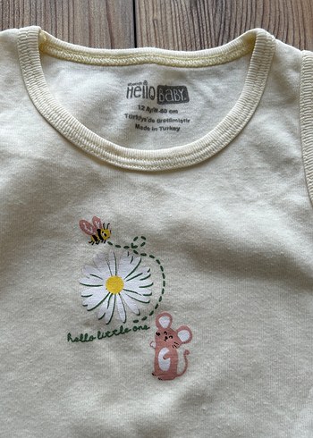 Sarı Pamuklu Bebek Kolsuz Body - Görsel 3