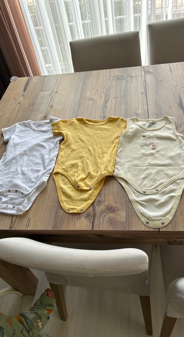 Sarı Pamuklu Bebek Kolsuz Body - Görsel 5