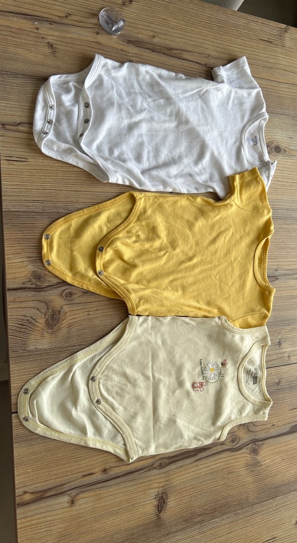 Sarı Pamuklu Bebek Kolsuz Body - Görsel 4