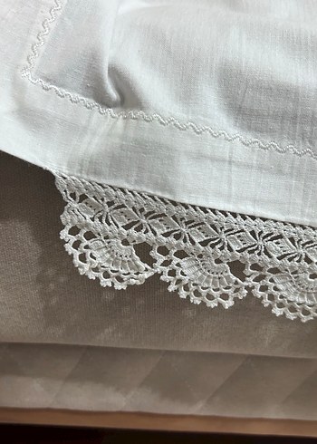 Dantel Detaylı Beyaz çarşaf - Görsel 7