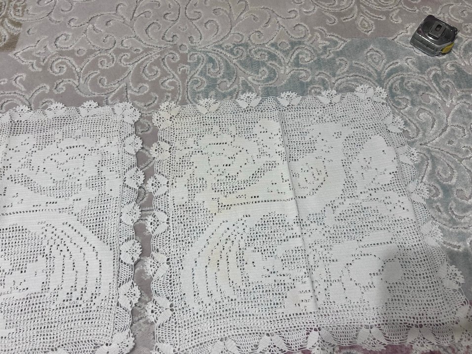 El Yapımı Dantel Kırlent örtüsü - Görsel 3