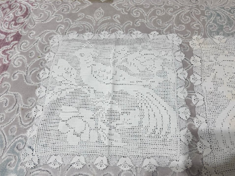 El Yapımı Dantel Kırlent örtüsü - Görsel 2