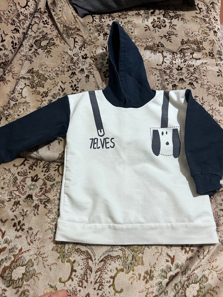 Kapüşonlu, uzun kollu bebek erkek takım - Görsel 2