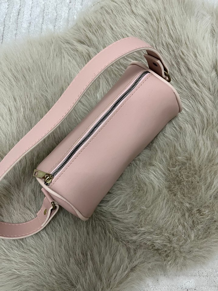 Pembe Deri Kadın Omuz Çantası - Görsel 2