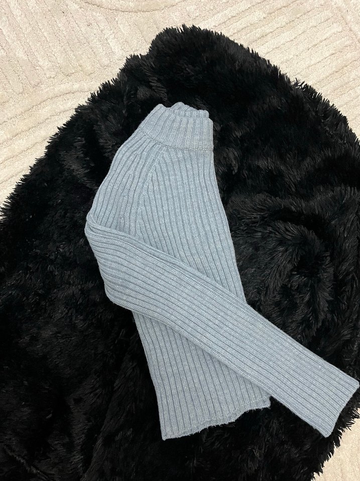 Açık mavi Triko Boğazlı Kadın Kazak - Görsel 2