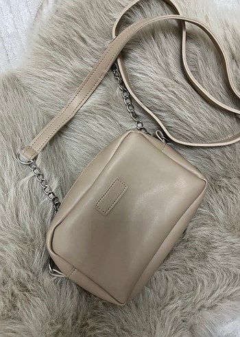 Bej Deri Kadın Çapraz Çanta - Görsel 2