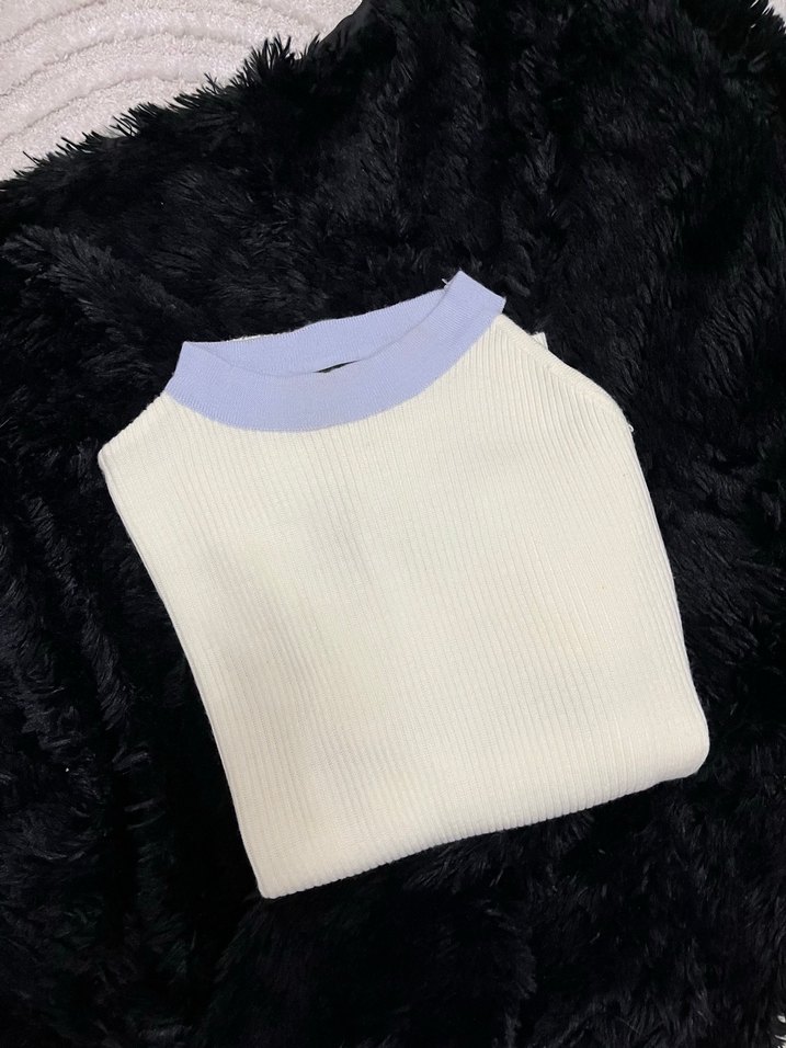 Beyaz İnce Örgü Kadın Kazak - Görsel 2