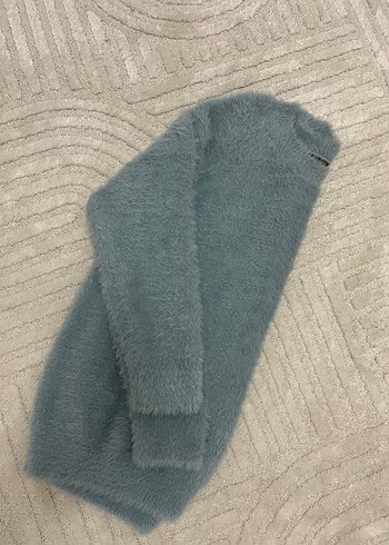 Turkuaz Kadın Yün Kazak, Uzun Kollu, Salaş - Görsel 2