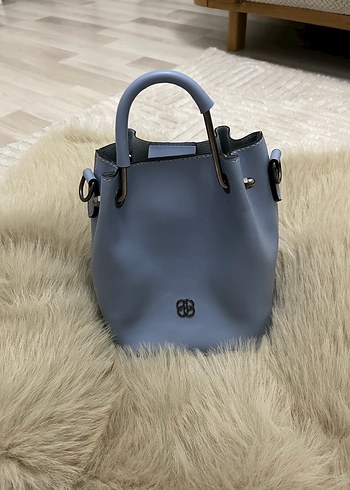 Mavi Deri Kadın Çanta - Görsel 2