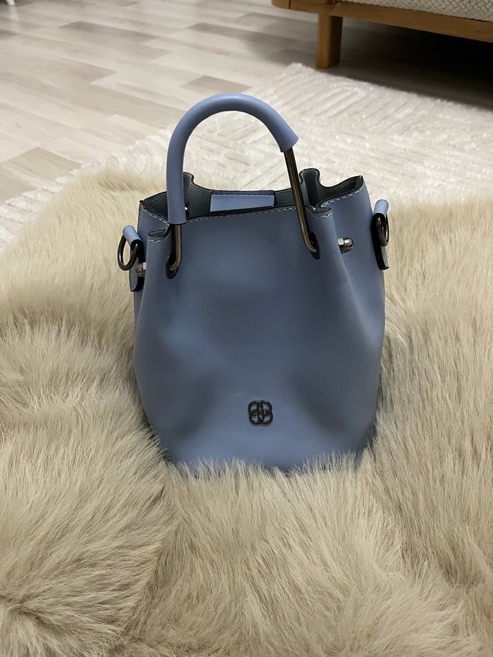 Mavi Deri Kadın Çanta - Görsel 2