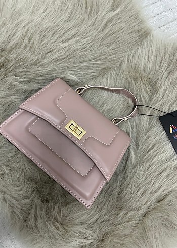 Pudra rengi Kadın Deri Çanta - Görsel 2