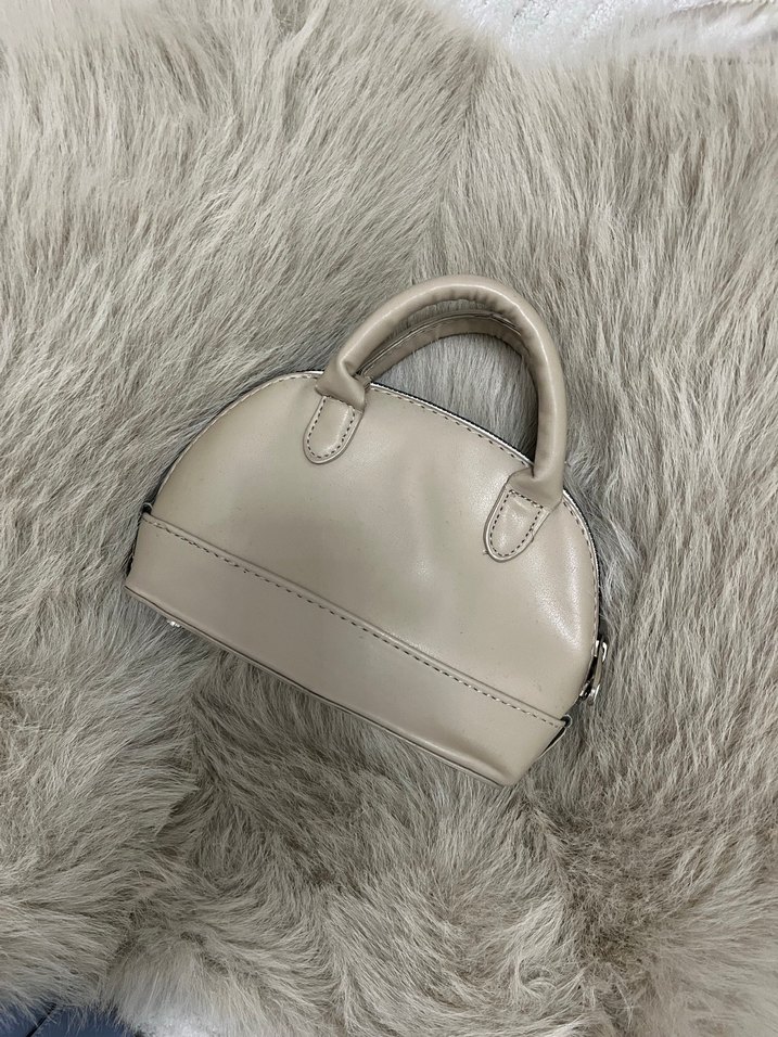 Bej Deri Kadın El Çantası - Görsel 2