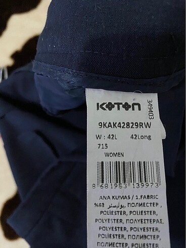42 Beden koton marka pantolon