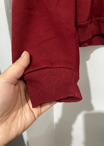 l Beden Bordo Payetli Kadın Sweatshirt