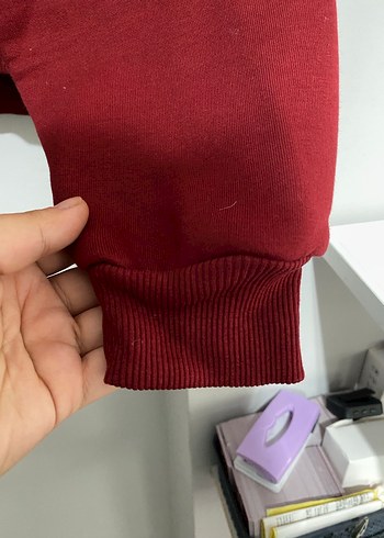 Zara Bordo Payetli Kadın Sweatshirt