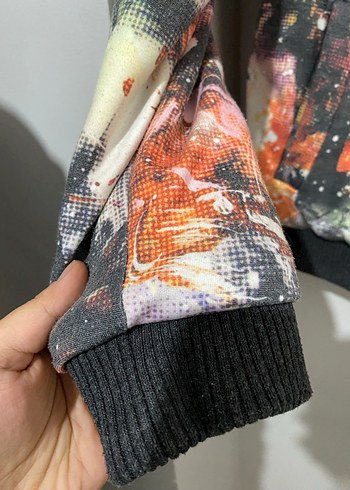 m Beden Kadın Çok Renkli Tie-Dye Bomber Ceket