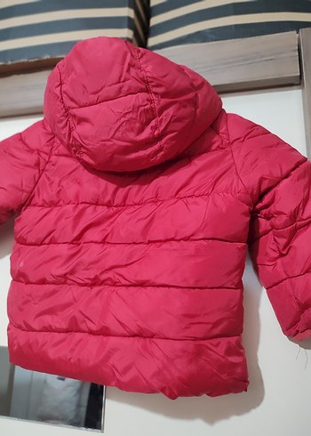 Kız Çocuk Pembe Kapüşonlu Fermuarlı Mont - Görsel 2