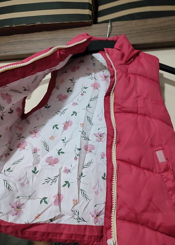 Kız Çocuk Pembe Fermuarlı Yelek - Görsel 3