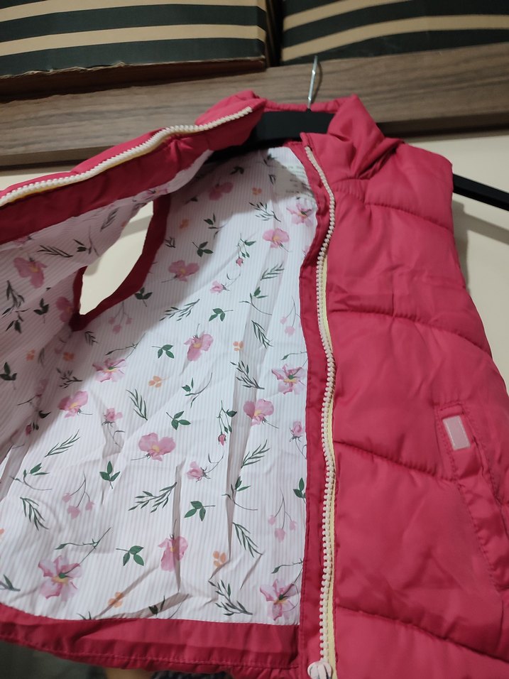 Kız Çocuk Pembe Fermuarlı Yelek - Görsel 3