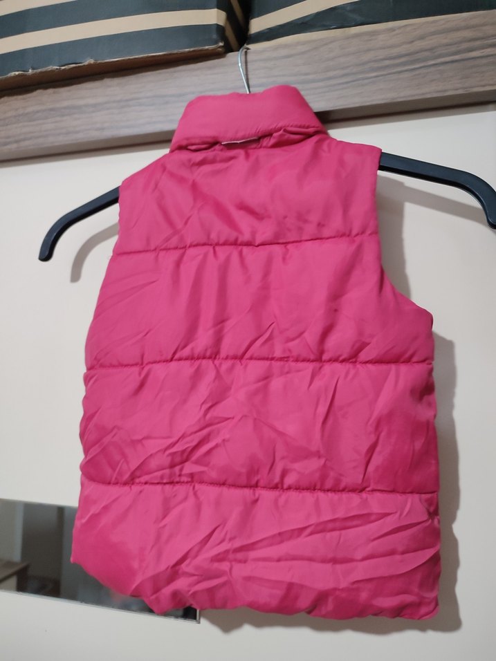 Kız Çocuk Pembe Fermuarlı Yelek - Görsel 2