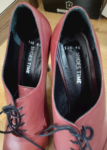 Bordo Deri Stiletto Kadın Klasik Ayakkabı - Görsel 5