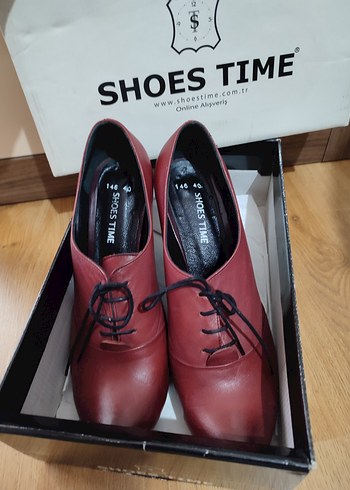 Bordo Deri Stiletto Kadın Klasik Ayakkabı - Görsel 7