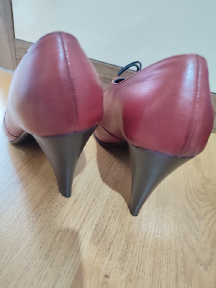 Bordo Deri Stiletto Kadın Klasik Ayakkabı - Görsel 4