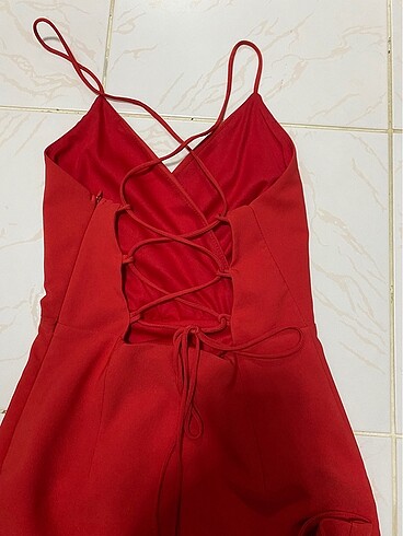 34 Beden kırmızı Renk Kadın Elbise