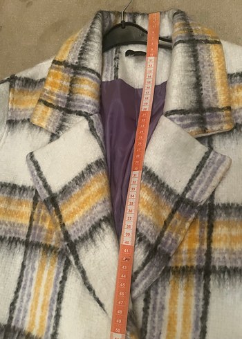 Kemerli Gri Kareli Uzun Kadın Kaban - Görsel 15