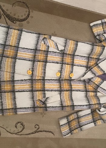 Kemerli Gri Kareli Uzun Kadın Kaban - Görsel 2