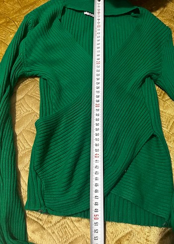 Yeşil V Yaka Triko Kadın Kazak - Görsel 3