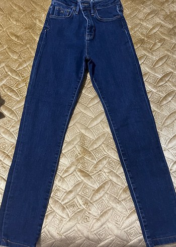 Düğmeli Kadın Denim Jean - Görsel 4