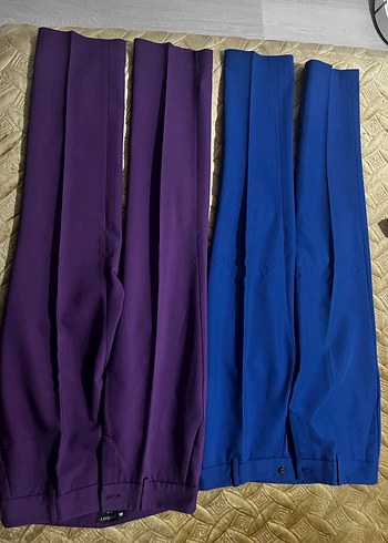 Journey 2 adet Parlak Mor Kadın Kumaş Pantolon - Görsel 9