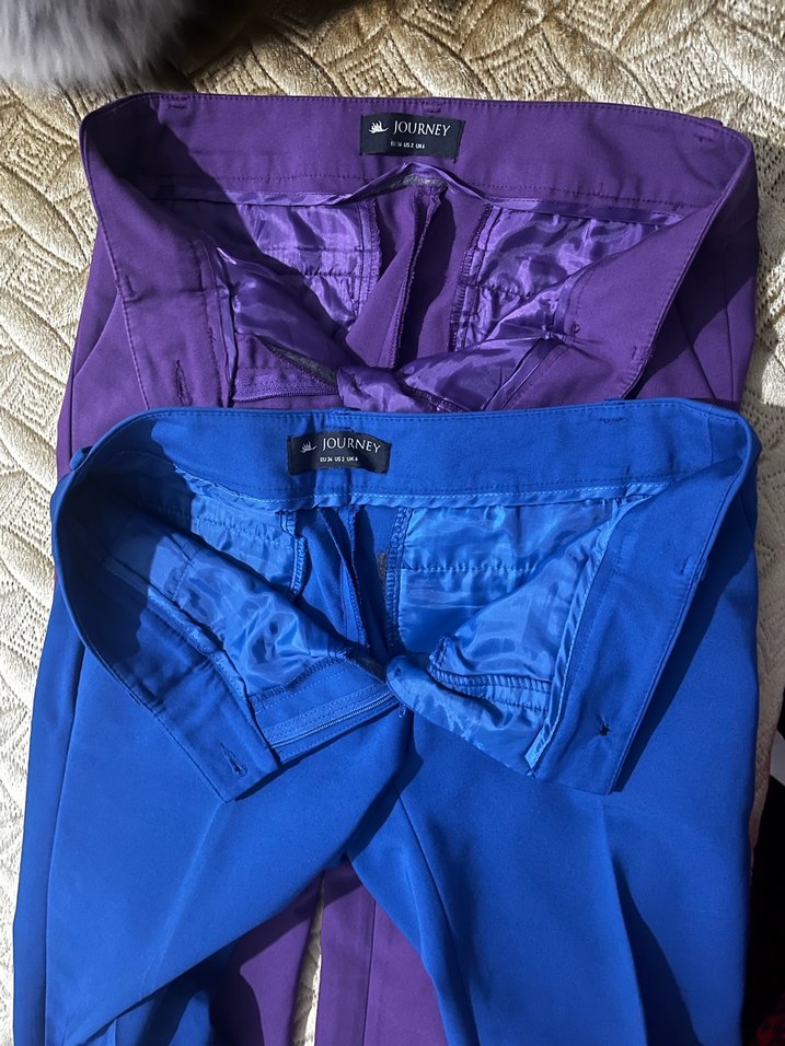 Journey 2 adet Parlak Mor Kadın Kumaş Pantolon - Görsel 4