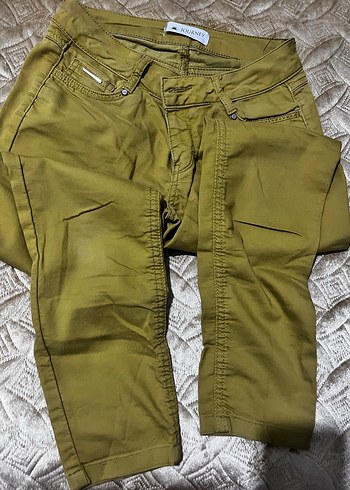 Journey Kadın Haki Düz Kesim Fermuarlı Pantolon - Görsel 3